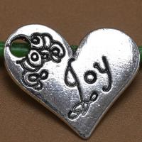 Zinc Alloy Heart Pendants, plated, DIY, silver color, 21*18mm 