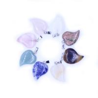Gemstone Jewelry Pendant, Natural Stone, Heart, polished, DIY, mixed colors 