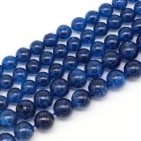 Crackle Quartz Beads, Round, polished, DIY blue 