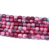 Natural Tourmaline Beads, Drum, DIY fuchsia 