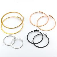 Titanium Steel Hoop Earring, plated, fashion jewelry & for woman 