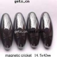 Magnetische Perlen, Magnetische Hämatit, oval, schwarz, Grade A, 14.5x42mm, verkauft von Paar