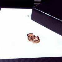 Zinc Alloy Huggie Hoop Earring, rose gold color plated, Korean style & for woman 