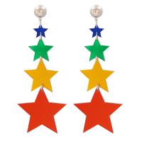 Boucle d'oreille de goutte acrylique, alliage de zinc, avec Acrylique, étoile, bijoux de mode & pour femme Vendu par paire