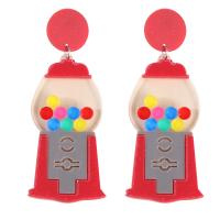 Acrylic Drop Earring, Zinc Alloy, with Acrylic, fashion jewelry & for woman, red 