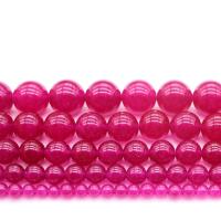 Rose Chalcedony Beads, Round, polished, DIY rose carmine 
