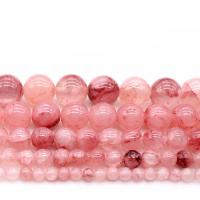 persische Jade Perle, rund, poliert, DIY & verschiedene Größen vorhanden, Rosa, verkauft von Strang