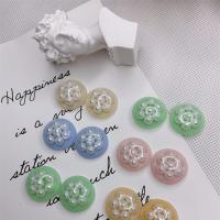 Fashion Resin Cabochons, with Plastic Pearl, plated, fashion jewelry & DIY 