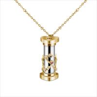 Stainless Steel Jewelry Necklace, with Brass, with 1.96inch extender chain, Column, gold color plated, oval chain & for woman & with rhinestone Approx 23.6 Inch 