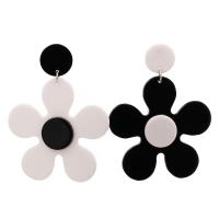 Acrylic Drop Earring, Zinc Alloy, with Acetate, Flower, fashion jewelry & for woman 
