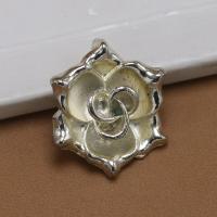 Zinc Alloy Flower Pendants, plated, DIY, silver color, 19*16mm 
