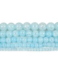 Abalorios de Cristal Esféricos, pulido, Bricolaje & diverso tamaño para la opción, Aguamarina, Vendido por Sarta