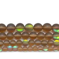 Perles de cristal rondes , DIY & normes différentes pour le choix & givré, Jonquille satiné, Vendu par brin
