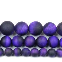 Tiger Eye Beads, Round, polished, DIY purple 