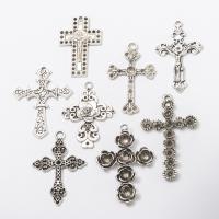 Zinc Alloy Cross Pendants, plated, fashion jewelry & DIY 
