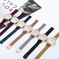 Uhrenarbänder für Frauen, Zinklegierung, mit Magnet & Glas & Edelstahl, chinesische Bewegung, plattiert, Modeschmuck, keine, 245x18x38mm, verkauft von PC