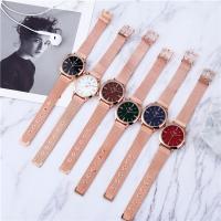 Uhrenarbänder für Frauen, Zinklegierung, mit Glas & Edelstahl, chinesische Bewegung, plattiert, Modeschmuck, keine, 245x16x33mm, verkauft von PC