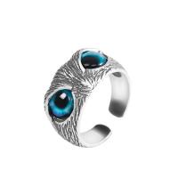 Brass Finger Ring, Owl, silver color plated, adjustable & for man, US Ring 
