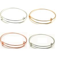 Brazalete de Aleación de Zinc, chapado, ajustable & para mujer, más colores para la opción, 60mm, Vendido por UD