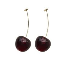 Resin Zinc Alloy Earring, with Zinc Alloy, Cherry, fashion jewelry & for woman 20mm, 55mm 