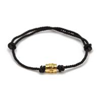 Fashion Create Wax Cord Bracelets, Brass, with Wax Cord, fashion jewelry Approx 23.5 cm 