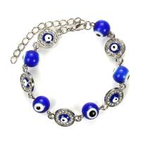 Evil Eye Bracelet Bijoux, alliage de zinc, bijoux de mode & émail & avec strass, plus de couleurs à choisir, Vendu par brin