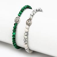Gemstone Bracelets, Zinc Alloy, with Natural Stone & Elastic Thread, fashion jewelry 