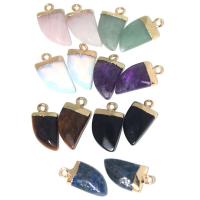 Gemstone Zinc Alloy Pendants, Natural Stone, with Zinc Alloy, plated, fashion jewelry & DIY 10u00b 
