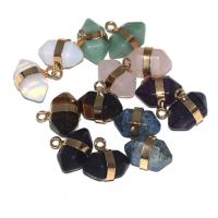 Gemstone Zinc Alloy Pendants, Natural Stone, with Zinc Alloy, plated, fashion jewelry & DIY 