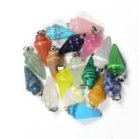 Gemstone Zinc Alloy Pendants, turquoise, with Gemstone & Zinc Alloy, fashion jewelry & DIY 