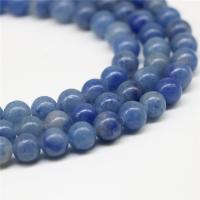Blauer Aventurin , rund, poliert, DIY & verschiedene Größen vorhanden, blau, verkauft von Strang