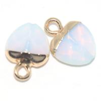 Gemstone Zinc Alloy Pendants, Natural Stone, with Zinc Alloy, Heart, polished, DIY 10mm 
