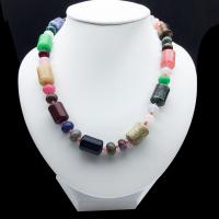 Gemstone Necklaces, Agate, plated, fashion jewelry & for woman (  )x500mm 