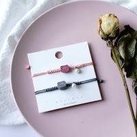 Fashion Create Wax Cord Bracelets, with Plastic Pearl & Zinc Alloy, plated, Adjustable & fashion jewelry 140/ (10x10)mm 