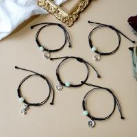Fashion Create Wax Cord Bracelets, with Zinc Alloy, plated, Adjustable & fashion jewelry 140/ (10x20)mm 