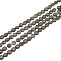 Las Perlas De Hematites Sin Magnético, Hematite, Redondo aplanado, 8x8x5mm, Vendido por Sarta