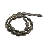 Nicht magnetische Hämatit Perlen, flache Runde, facettierte, 14x10x5mm, verkauft von Strang