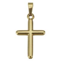Нержавеющая сталь крест подвески, нержавеющая сталь, Kресты, плакирован золотом отверстие:Приблизительно продается PC