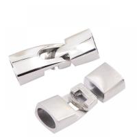 Rechteck Edelstahl Magnetverschluss, poliert, Modeschmuck, Silberfarbe, 11.5*5.7mm, verkauft von PC