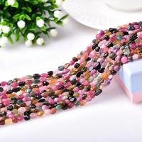 Natural Tourmaline Beads, irregular, polished, DIY, multi-colored 