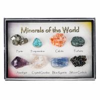 Natural Stone Minerals Specimen, with Plastic Box, 8 pieces & durable 