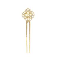 Hair Stick Findings, Brass, plated, fashion jewelry & DIY, golden 