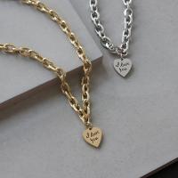 Titanium Steel Jewelry Necklace, Heart, gold color plated 