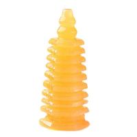 Pale Brown Jade Craft Decoration, Tower yellow 