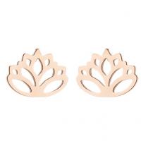 Stainless Steel Stud Earring, Lotus, fashion jewelry & for woman 