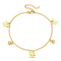 Stainless Steel Anklets Jewelry, fashion jewelry & for woman, gold, 240mm .44 Inch 