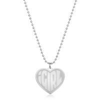 Stainless Steel Jewelry Necklace, Heart, fashion jewelry & for woman, 2.4mm 