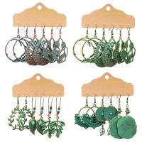 Zinc Alloy Earring Set, with turquoise & Wood, plated, three pieces & fashion jewelry 