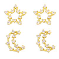 Cubic Zirconia Micro Pave Brass Earring, fashion jewelry & micro pave cubic zirconia 