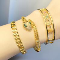 Brass Cuff Bangle, fashion jewelry & micro pave cubic zirconia 